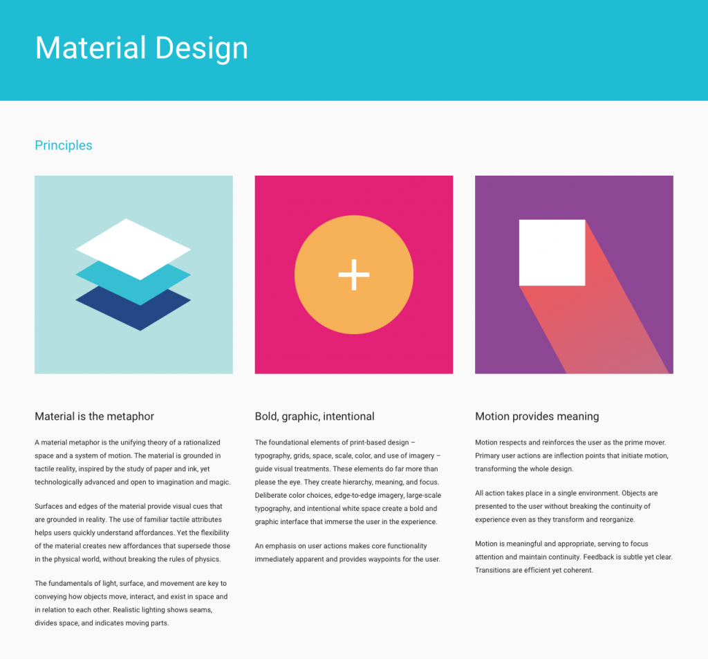 WEBデザインのトレンド2：マテリアルデザイン